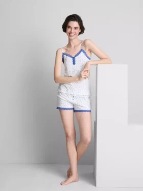 Katoenrijke stretch-pyjama met korte broek
