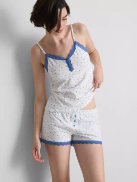Katoenrijke stretch-pyjama met korte broek