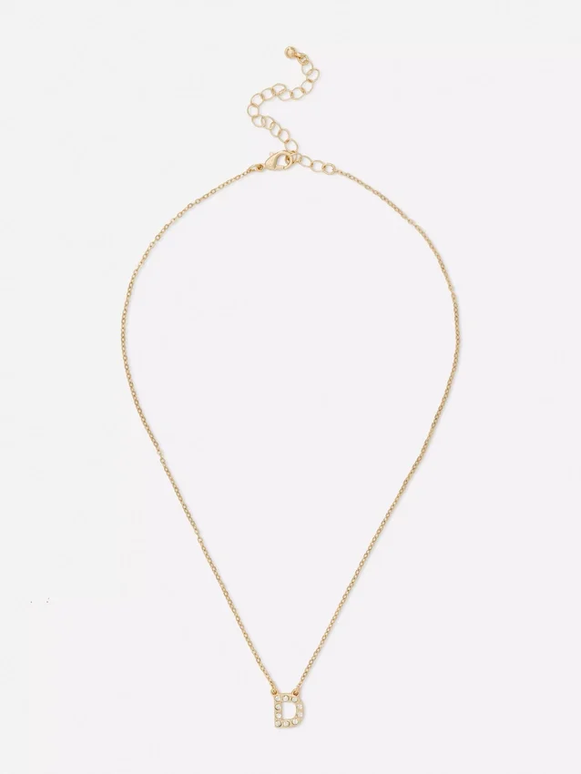 Ketting met strass-initiaal