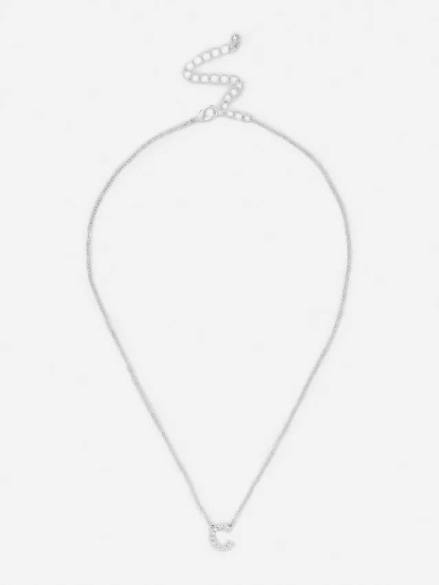 Ketting met strass-initiaal