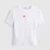 Kort baby-T-shirt met kralen, rijk aan katoen