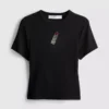 Kort baby-T-shirt met kralen, rijk aan katoen