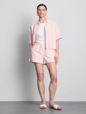 Kort, boxy oxford-overhemd met korte mouwen