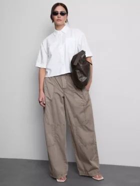 Kort, boxy oxford-overhemd met korte mouwen