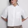 Kort, boxy oxford-overhemd met korte mouwen