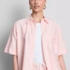Kort, boxy oxford-overhemd met korte mouwen