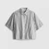 Kort, boxy oxford-overhemd met korte mouwen