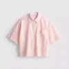 Kort, boxy oxford-overhemd met korte mouwen
