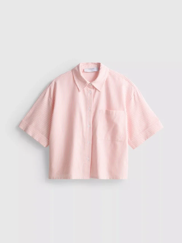 Kort, boxy oxford-overhemd met korte mouwen