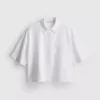 Kort, boxy oxford-overhemd met korte mouwen