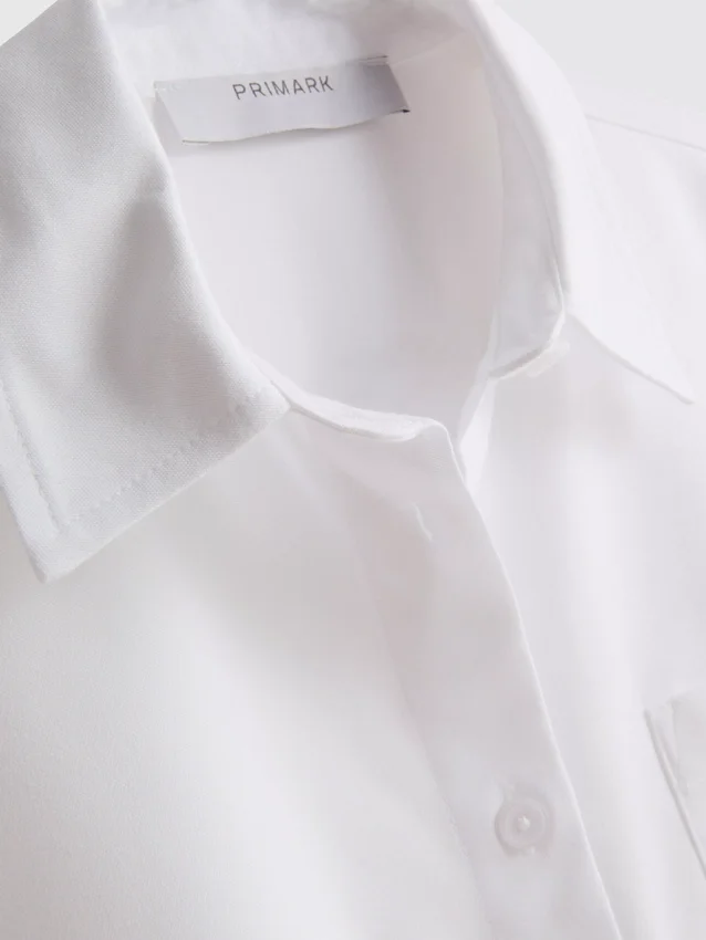 Kort, boxy oxford-overhemd met korte mouwen