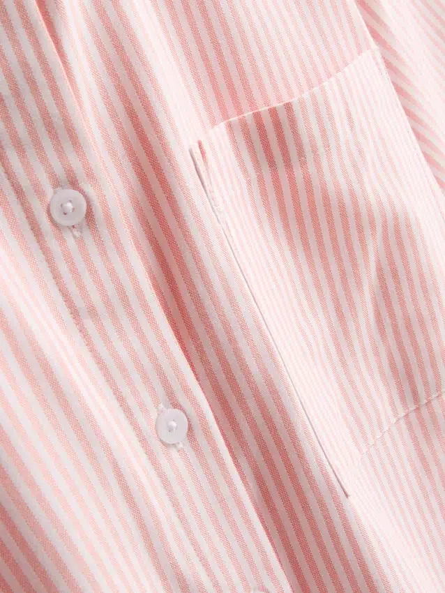 Kort, boxy oxford-overhemd met korte mouwen