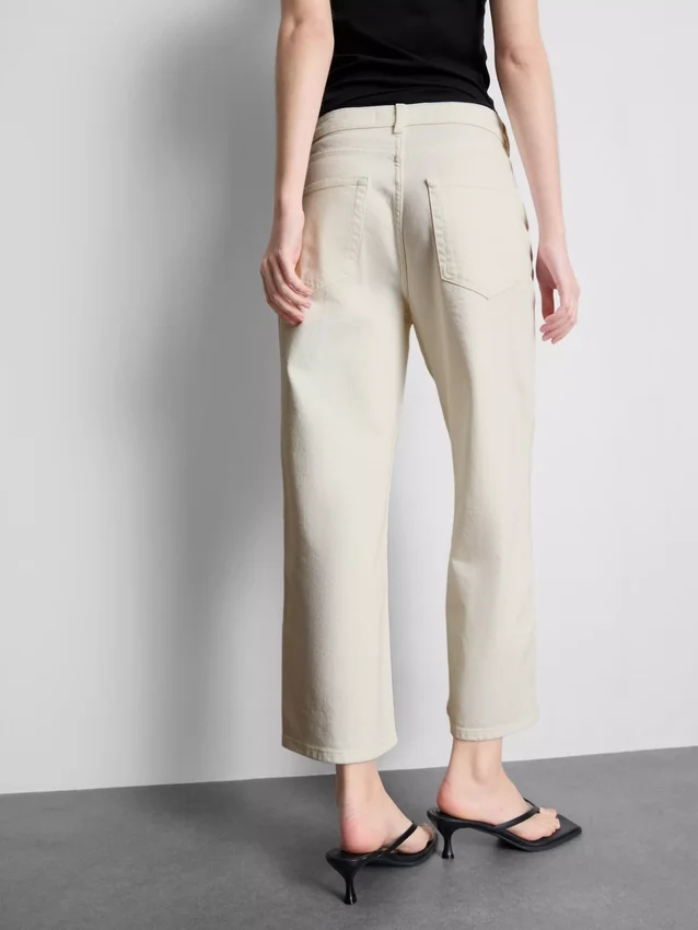 Korte denimjeans met wijde pijpen