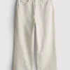 Korte denimjeans met wijde pijpen