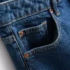 Korte denimjeans met wijde pijpen