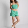 Korte gestreepte bandeau-top met hoog katoengehalte