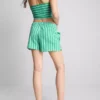 Korte gestreepte bandeau-top met hoog katoengehalte
