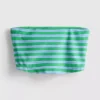 Korte gestreepte bandeau-top met hoog katoengehalte