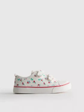 Lage sneakers van canvas met bloemenprint