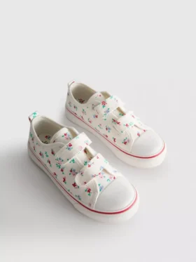 Lage sneakers van canvas met bloemenprint