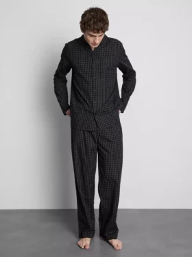 Lange geruite popeline pyjama’s