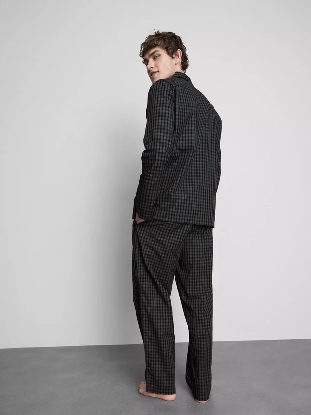 Lange geruite popeline pyjama's