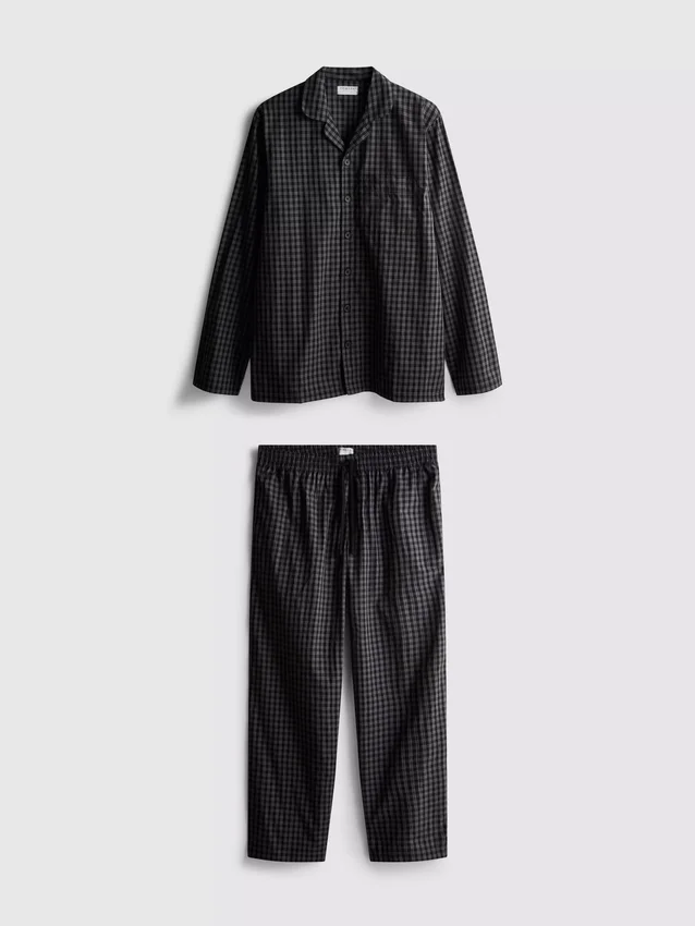 Lange geruite popeline pyjama's