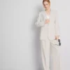 Lila blazer met enkele rij knopen