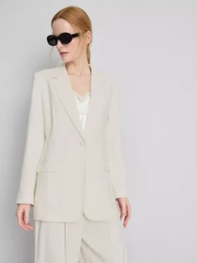 Lila blazer met enkele rij knopen