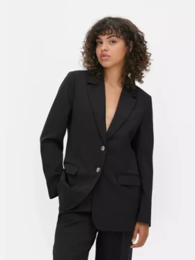 Lila blazer met enkele rij knopen