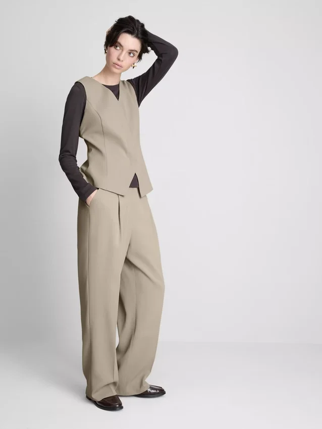 Lila broek met rechte pijpen