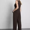 Lila broek met rechte pijpen