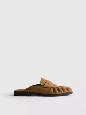 Loafer-sandalen van imitatiesuède