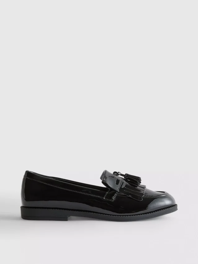 Loafers met brede pasvorm in lakleder