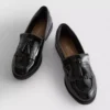 Loafers met brede pasvorm in lakleder