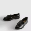 Loafers met brede pasvorm in lakleder