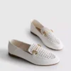 Loafers van kunstleer met lasergesneden trensmotief