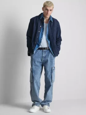 Loszittende cargo-jeans met middelhoge taille
