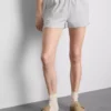 Loungeshort van katoen met gespleten zoom