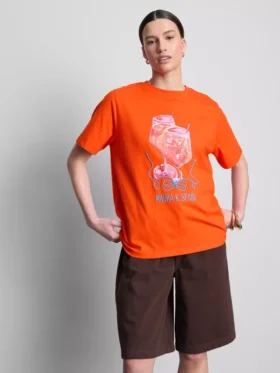 Maura K Spanje: T-shirt met grafische print en relaxte pasvorm