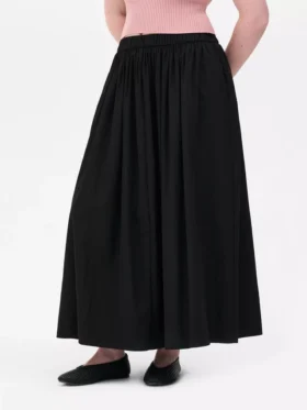 Maxirok met gerimpelde taille