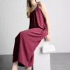 Midi-jurk met bandjes