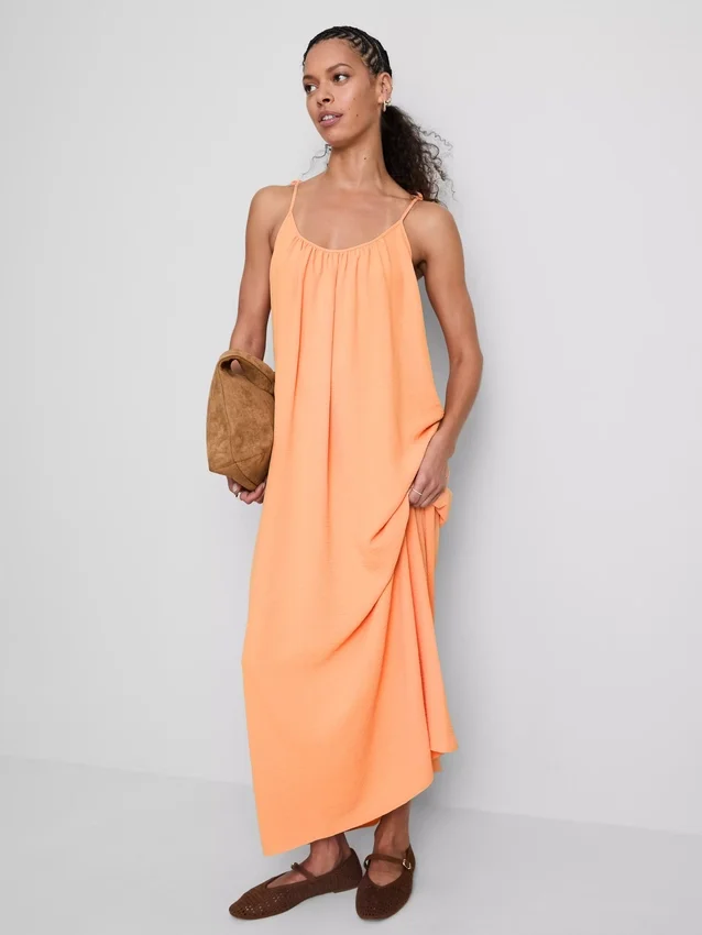 Midi-jurk met bandjes