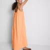 Midi-jurk met bandjes