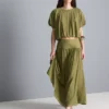 Midi-rok met lage taille