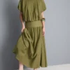 Midi-rok met lage taille