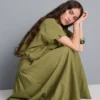 Midi-rok met lage taille