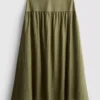 Midi-rok met lage taille