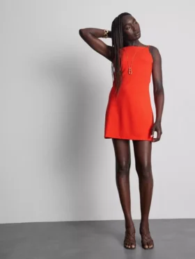 Mini-jurk met vierkante hals