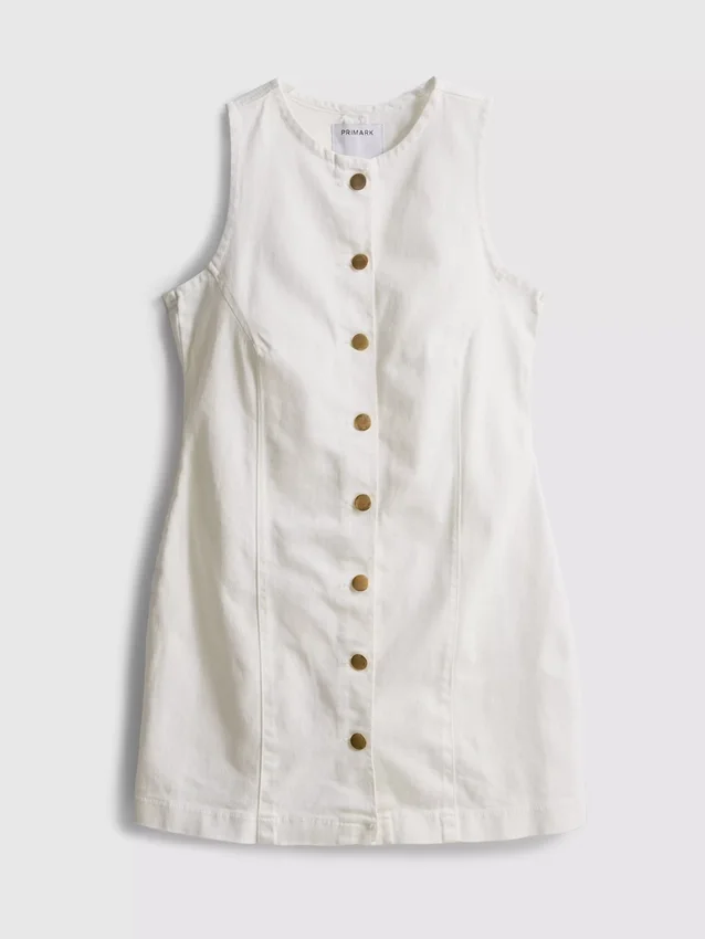 Mini-jurk van katoenen denim met knoopsluiting